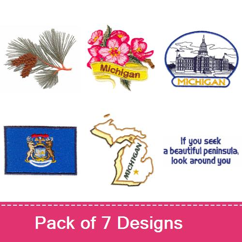 State of Michigan Embroidery Designs AnnTheGran