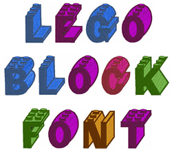 Lego Block Font Embroidery Font | AnnTheGran