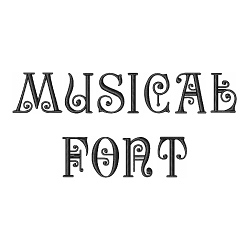 Styles Embroidery Font: Musical Font from Embroidery Patterns