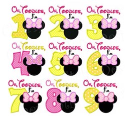 Oh Toodles Numbers Minnie Applique Font Embroidery Font | AnnTheGran.com