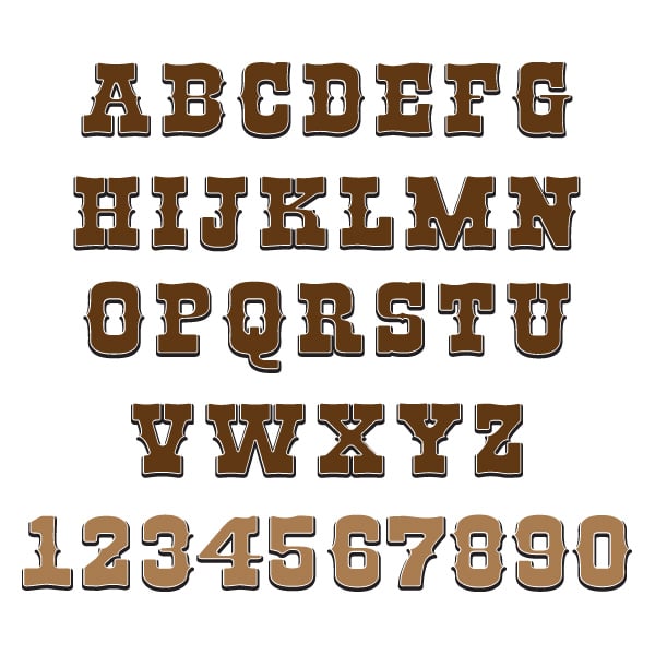 Western Embroidery Font: Saloon Font from Concord Collections