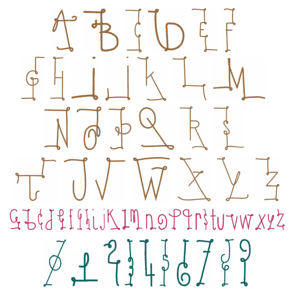 Thread Font Embroidery Font AnnTheGran