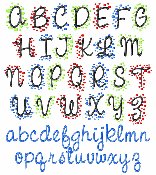 Polka Dot Monogram Embroidery Font | AnnTheGran