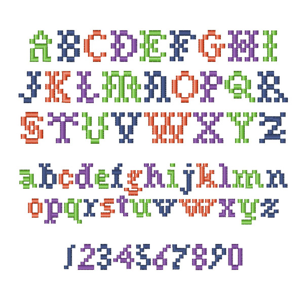 Styles Embroidery Font: Needlepoint Font from Embroidery Patterns