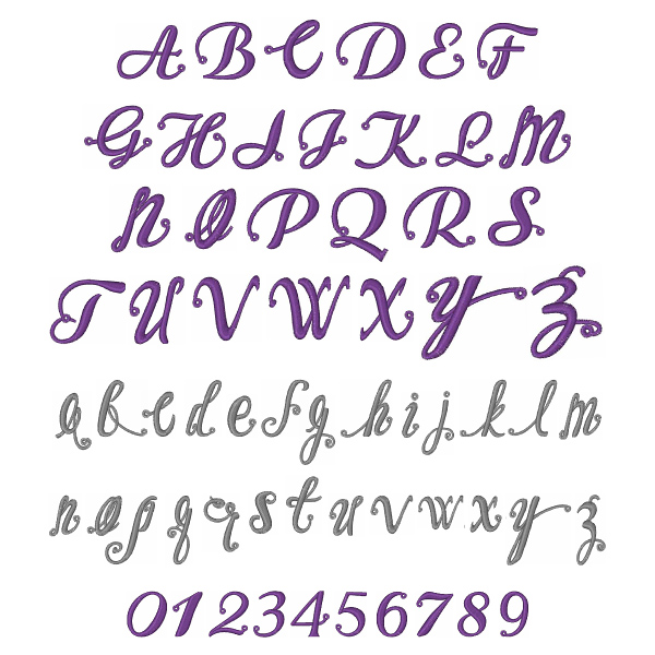 Styles Embroidery Font: Script Font from Embroidery Patterns