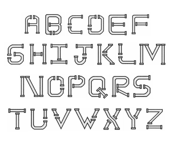 PVC Pipe Font Embroidery Font AnnTheGran