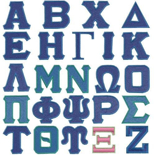 greek letters old english font apparal