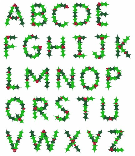 Holly Jolly Alphabet Font Embroidery Font | AnnTheGran