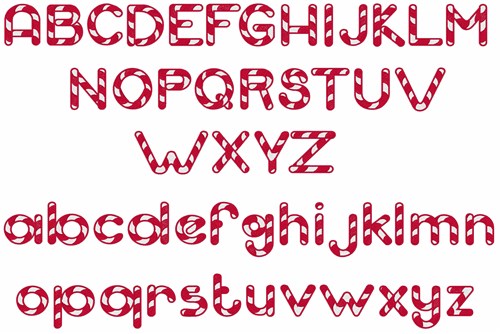 Candy Cane Alphabet Embroidery Font Annthegran