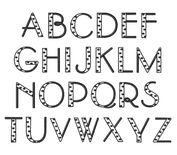 Mod Dot Font Embroidery Font | AnnTheGran