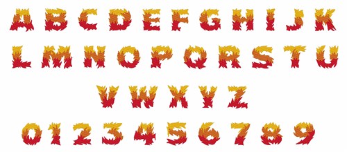 FIRE FONT Embroidery Font | AnnTheGran