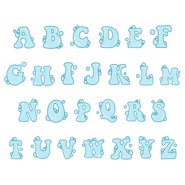 Home Format Fonts Embroidery Font: Bubbles Font from Hopscotch