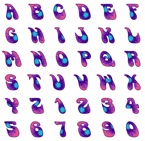 Tie Dye Font Embroidery Font | AnnTheGran