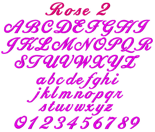 Rose Fonts Embroidery Fonts AnnTheGran