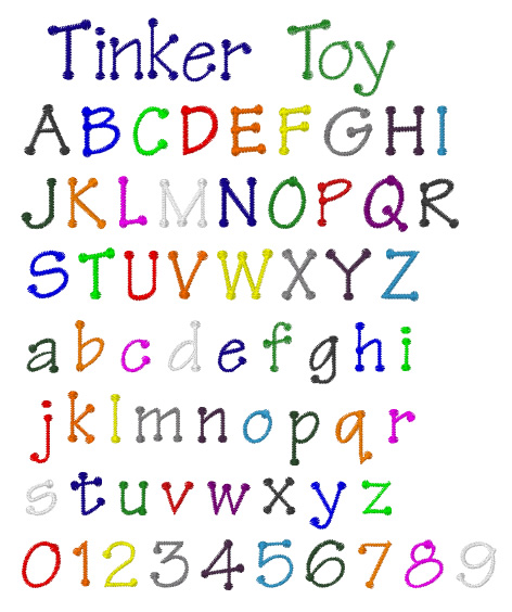 Tinker Toy Embroidery Font Annthegran
