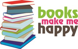 Books Make Me Happy Vector Illustration | AnnTheGran.com