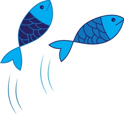 Fish Jumping Vector Illustration | AnnTheGran.com