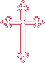 Ornamental Cross Redwork Vector Illustration | AnnTheGran.com