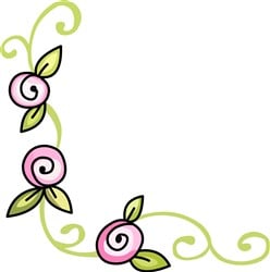 FAIRYTALE FLORAL BORDER Vector Illustration | AnnTheGran.com