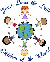 Jesus Loves The Children Vector Illustration | AnnTheGran.com