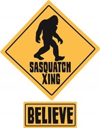 Sasquatch Xing Believe Vector Illustration | AnnTheGran.com