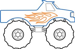 Monster Truck Outline Vector Illustration | AnnTheGran.com