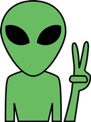 Alien Peace Vector Illustration | AnnTheGran.com