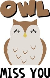 Owl Miss You Vector Illustration | AnnTheGran.com