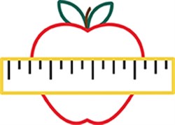 Apple Ruler School Teacher Outline Vector Illustration | AnnTheGran.com