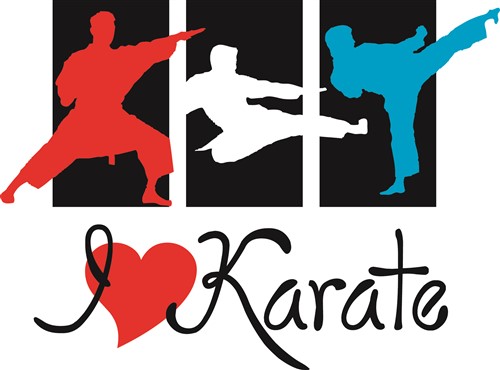 Text and Shapes Vector Design: I Love Karate from Embroidery Patterns