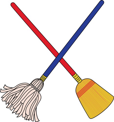 Download Crossed Mop & Broom Vector Illustration | AnnTheGran