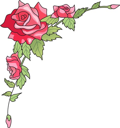 Download ROSES CORNER BORDER Vector Illustration | AnnTheGran