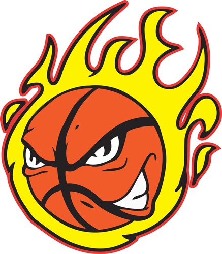 FLAMING BASKETBALL Vector Illustration | AnnTheGran