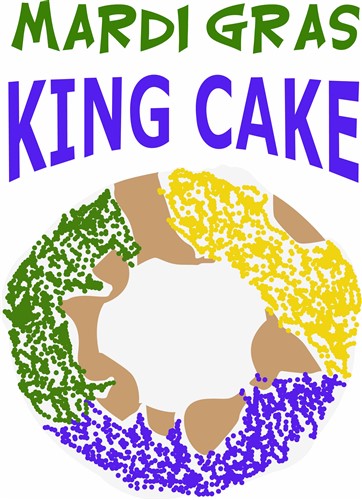 MARDI GRAS KING CAKE Vector Illustration | AnnTheGran