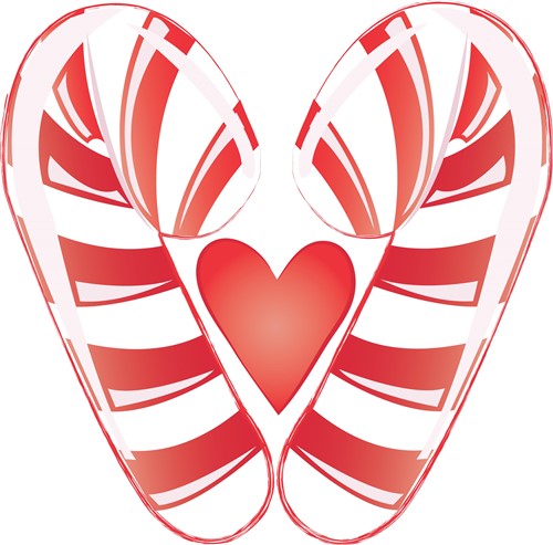 Candy Cane Heart Vector Illustration | AnnTheGran