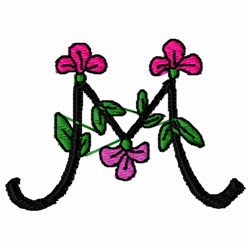 Floral alphabet m embroidery design  annthegran Floral alphabet m embroidery design  annthegran