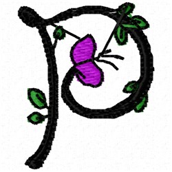 Floral alphabet p embroidery design  annthegran