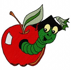 Worm apple embroidery design  annthegran Worm apple embroidery design  annthegran