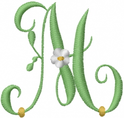 Daisy alphabet uppercase m embroidery design  annthegran Daisy alphabet uppercase m embroidery design  annthegran