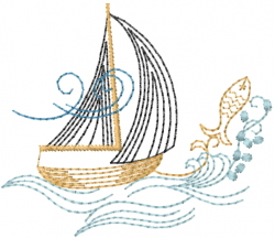 Sailing Boat Embroidery Design | AnnTheGran.com