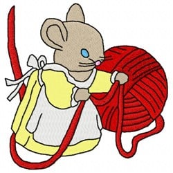 Free Yarn Mouse Embroidery Design | AnnTheGran