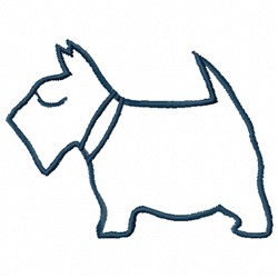 Free Scottish Terrier Outline Embroidery Design | AnnTheGran