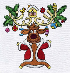 Christmas Moose Embroidery Design | AnnTheGran.com