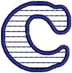Horizontal Stripes Letter C Embroidery Design | AnnTheGran.com
