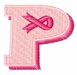Cancer Ribbon Font P Embroidery Design | AnnTheGran.com