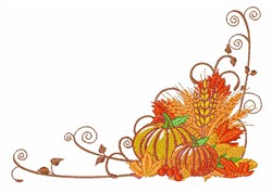 Autumn Harvest Border Embroidery Design 