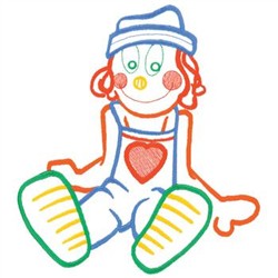 Rag Doll Outline Embroidery Design | AnnTheGran.com