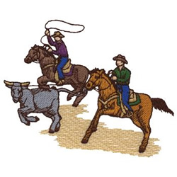 Team Roping Embroidery Design | AnnTheGran.com