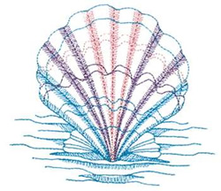 Scallop Shell Embroidery Design | AnnTheGran.com