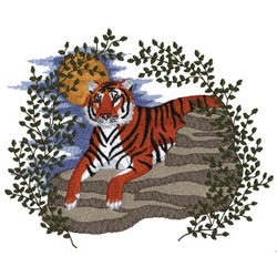 Tiger scene embroidery design  annthegran Tiger scene embroidery design  annthegran
